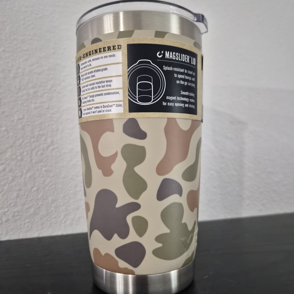 Yeti Rambler 20oz Tumbler - Camo Green Tan Brown - Picture 3 of 4